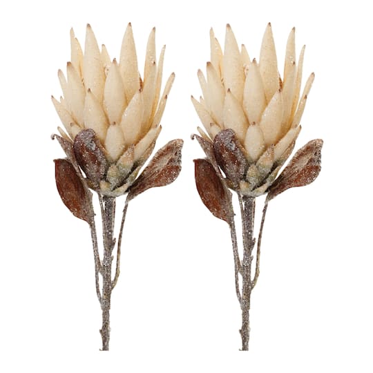 29.25" Red Protea Flower Stems, 2ct. By Melrose in Beige | Michaels®